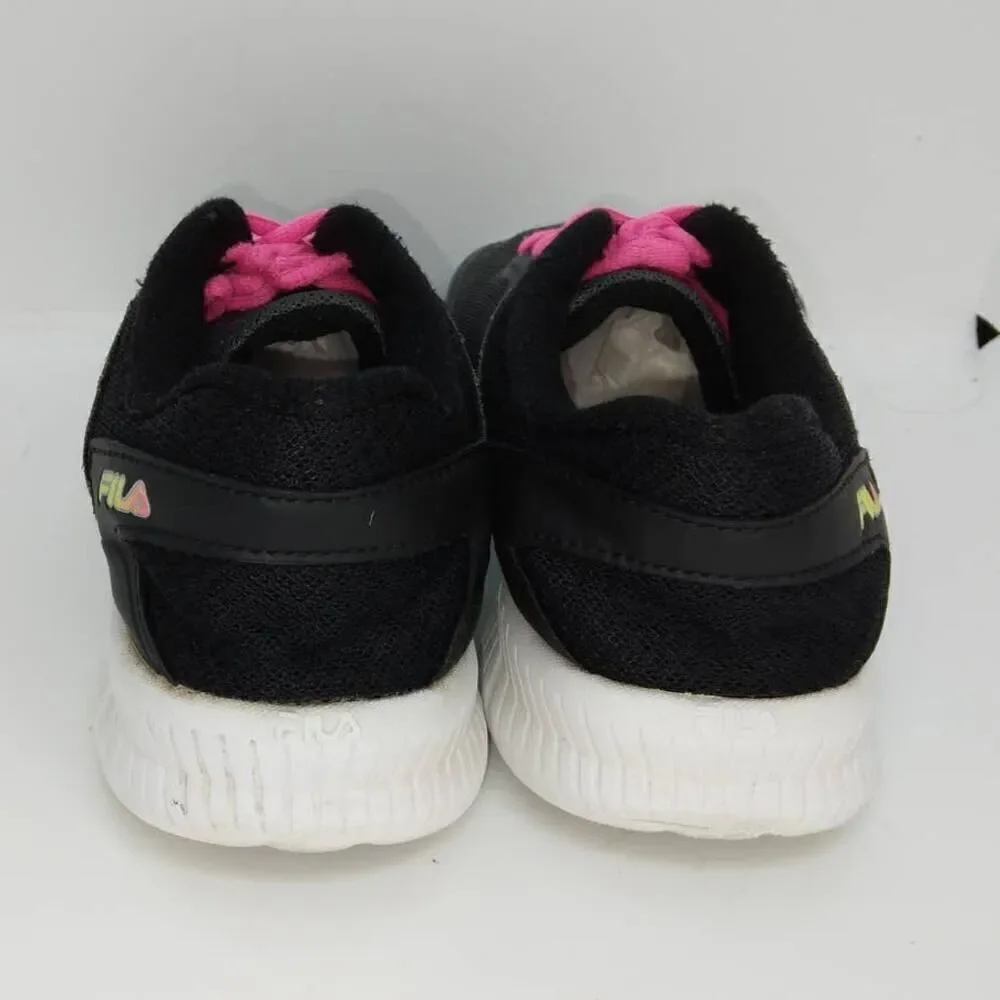FILA Girl's Pre-owned Charcoal Gray & Pink Running Sneakers - sz. 3 1/2Y